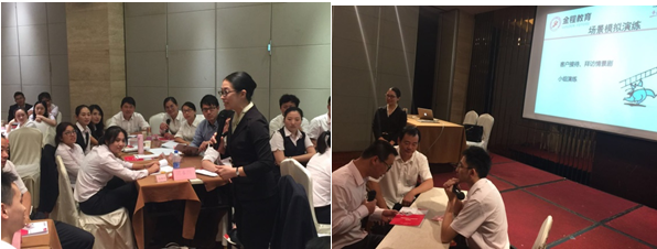 王老師認真講解學員情景演練